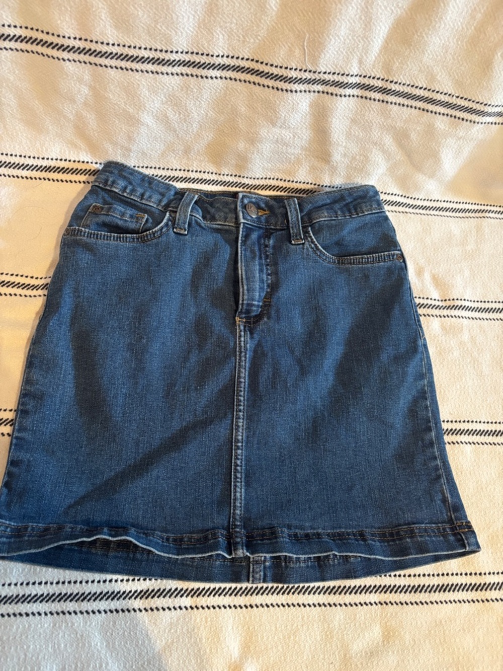 Classic Lee’s Blue Denim A-Line Skirt with built in shorts